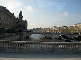 Paris 16 View of Palais de Justice on left, Seine and Pont au Change From Pont Notre Dame